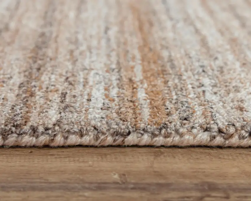 Brown Ivory And Dark Gray Striped Hand Tufted Area Rug Photo 5