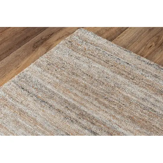 Brown Ivory And Dark Gray Striped Hand Tufted Area Rug Photo 1