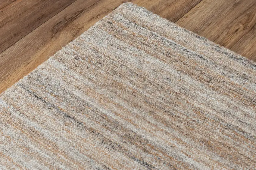 Brown Ivory And Dark Gray Striped Hand Tufted Area Rug Photo 1