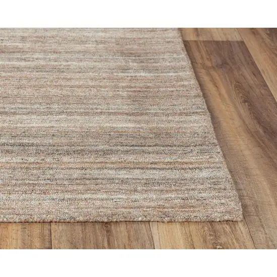 Brown Ivory And Dark Gray Striped Hand Tufted Area Rug Photo 3