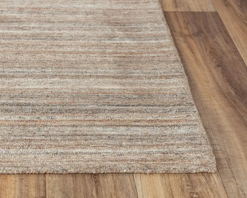 Brown Ivory And Dark Gray Striped Hand Tufted Area Rug Photo 3