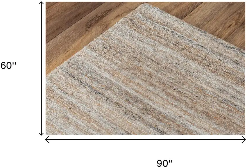 Brown Ivory And Dark Gray Striped Hand Tufted Area Rug Photo 6