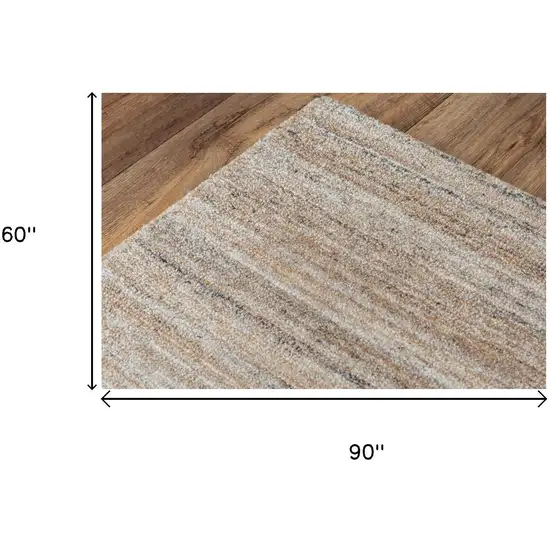 Brown Ivory And Dark Gray Striped Hand Tufted Area Rug Photo 6