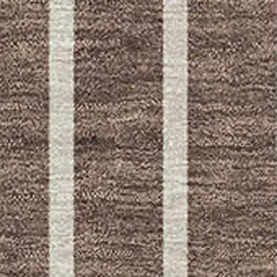 Brown Ivory And Gold Striped Washable Area Rug With UV Protection Photo 2