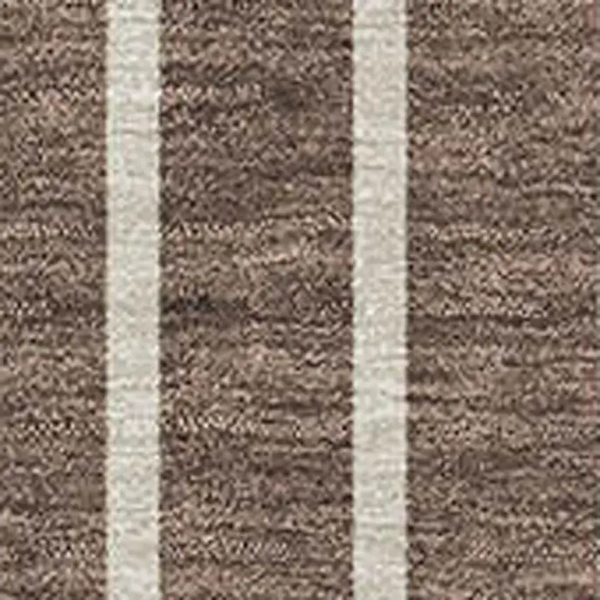 Brown Ivory And Gold Striped Washable Area Rug With UV Protection Photo 2
