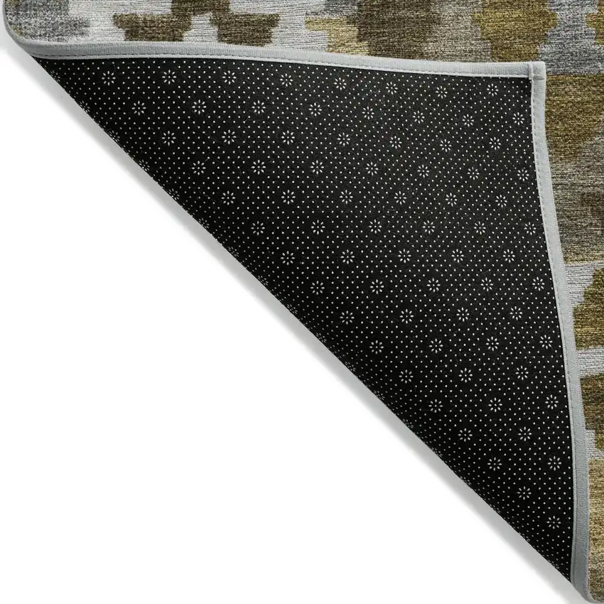 Brown Ivory And Gold Tribal Washable Indoor Outdoor Area Rug Photo 5