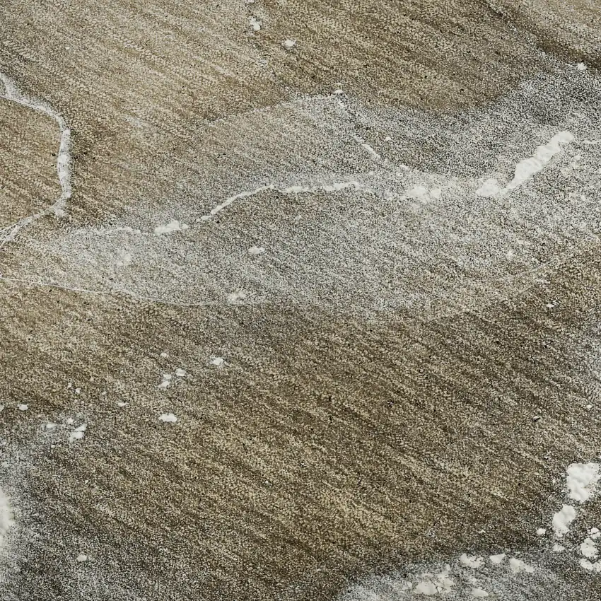 Brown Ivory And Gray Abstract Washable Area Rug With UV Protection Photo 7