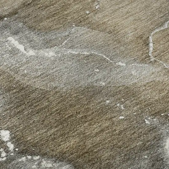 Brown Ivory And Gray Abstract Washable Area Rug With UV Protection Photo 3