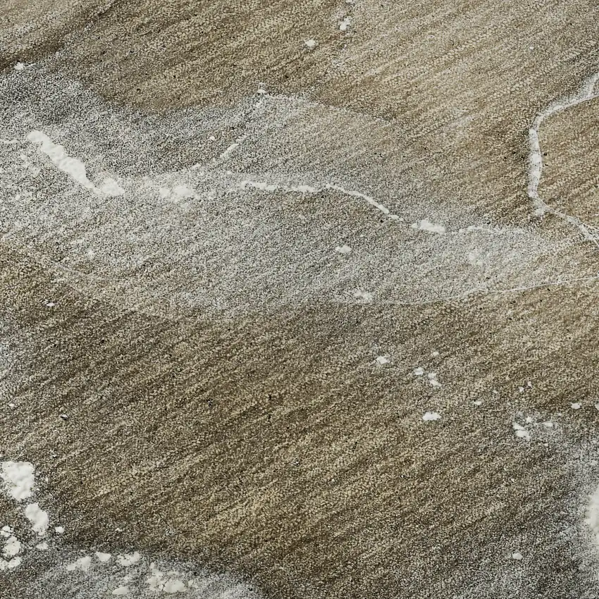 Brown Ivory And Gray Abstract Washable Area Rug With UV Protection Photo 3