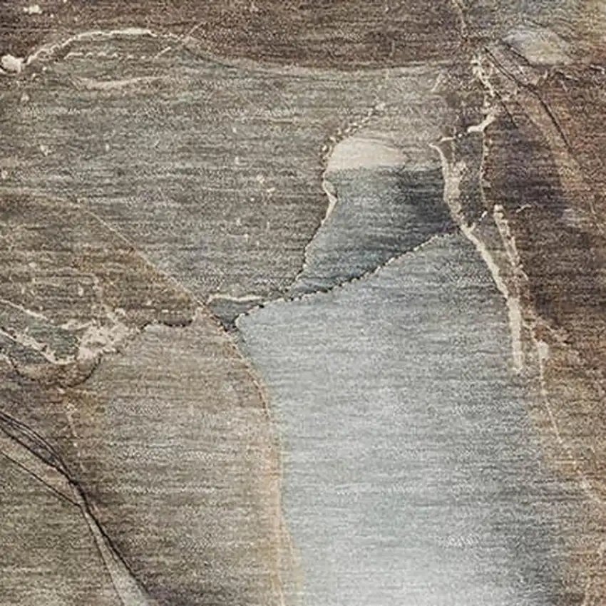 Brown Ivory And Gray Abstract Washable Area Rug With UV Protection Photo 8