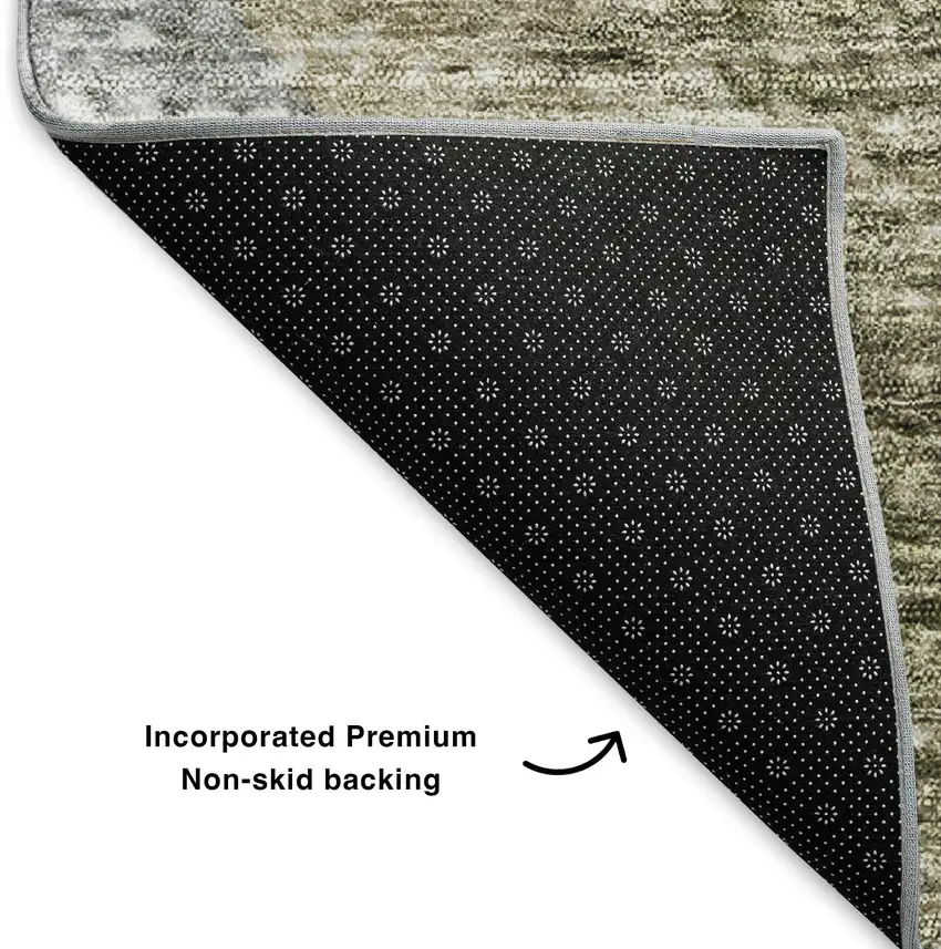 Brown Ivory And Gray Geometric Washable Area Rug With UV Protection Photo 7