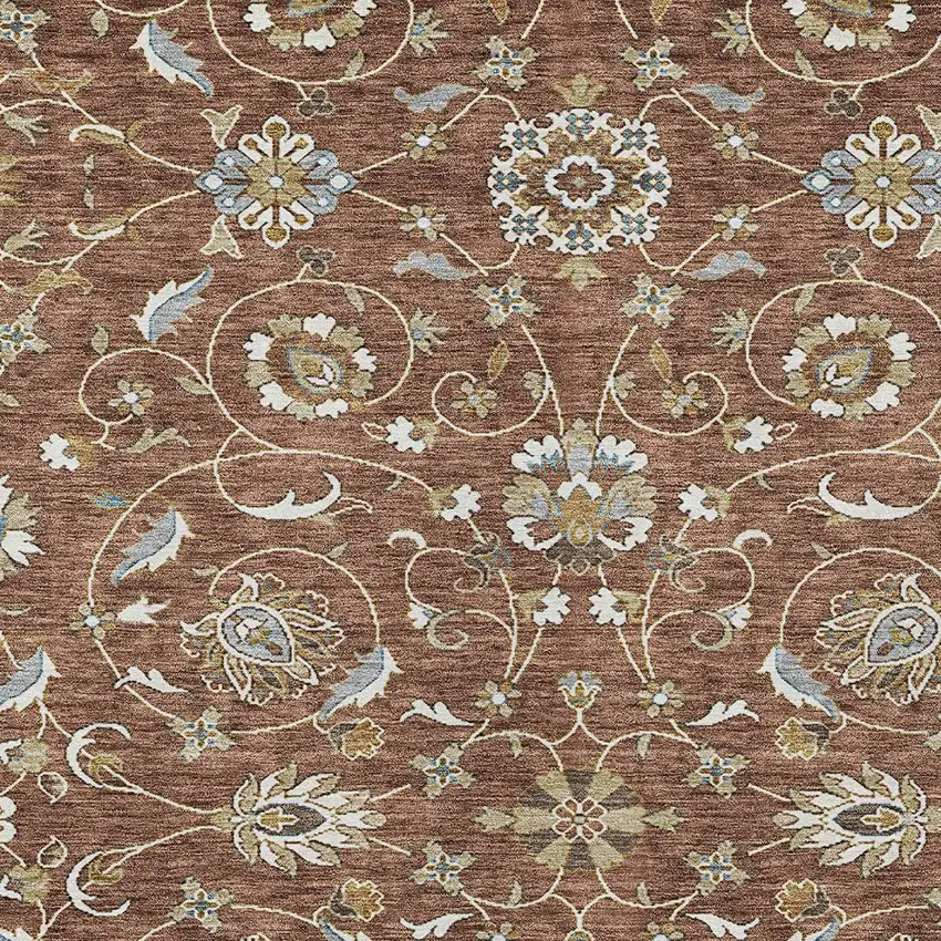 Brown Ivory And Gray Moroccan Washable Indoor Outdoor Area Rug Photo 5