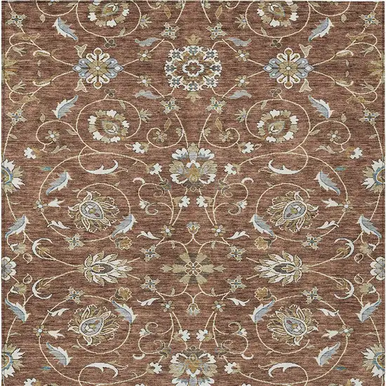 Brown Ivory And Gray Moroccan Washable Indoor Outdoor Area Rug Photo 5