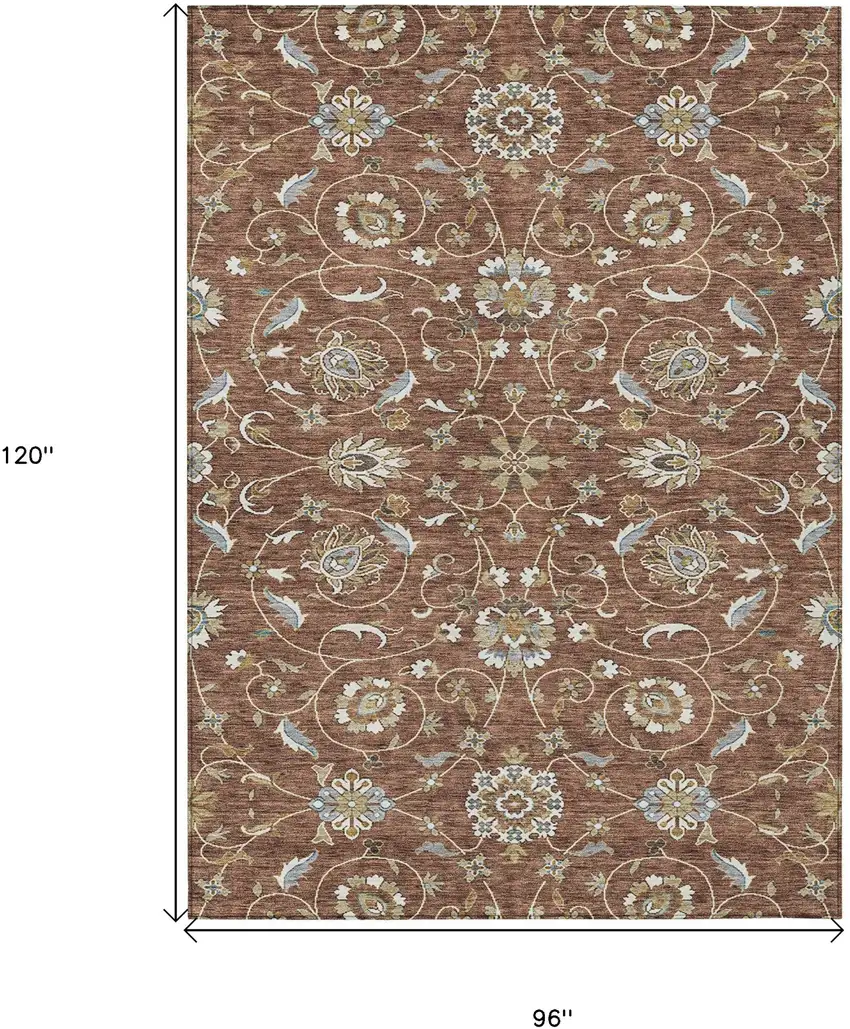 Brown Ivory And Gray Moroccan Washable Indoor Outdoor Area Rug Photo 7