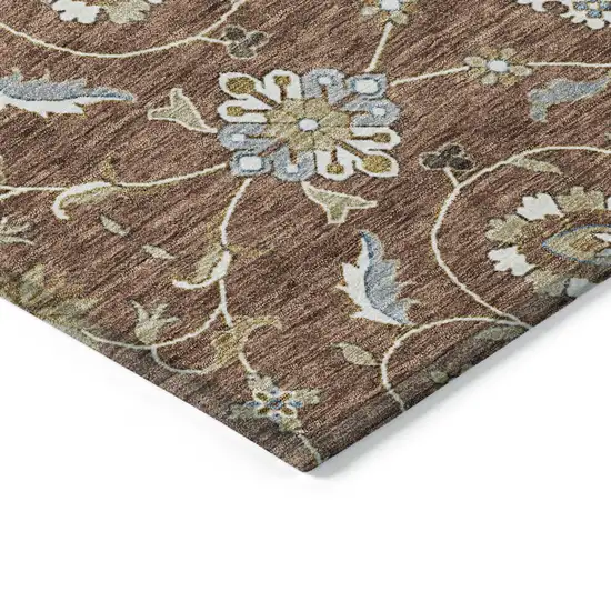 Brown Ivory And Gray Moroccan Washable Indoor Outdoor Area Rug Photo 4