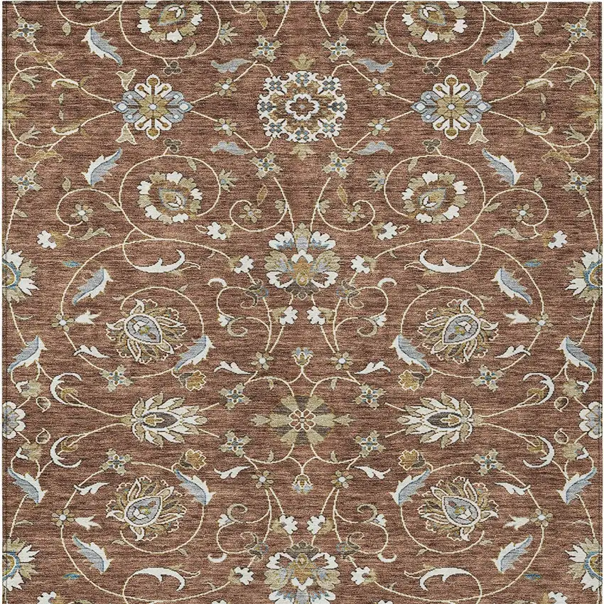 Brown Ivory And Gray Moroccan Washable Indoor Outdoor Area Rug Photo 6