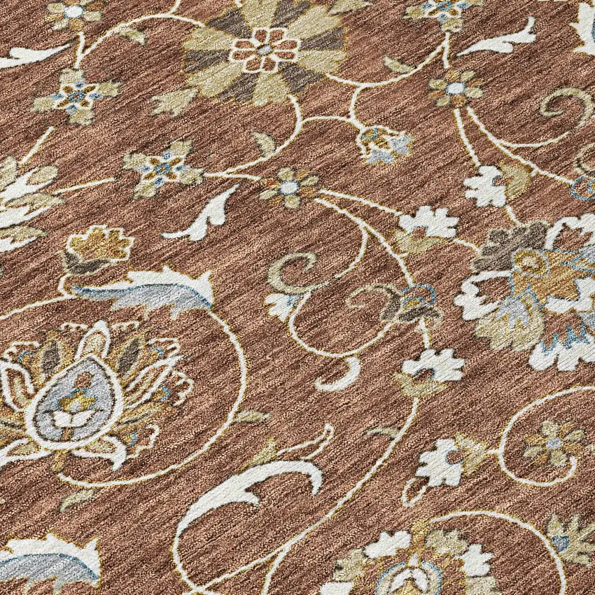 Brown Ivory And Gray Moroccan Washable Indoor Outdoor Area Rug Photo 8