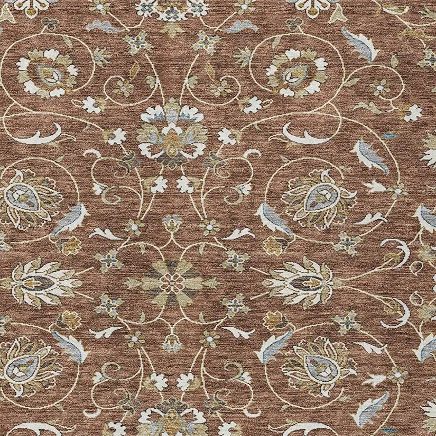 Brown Ivory And Gray Moroccan Washable Indoor Outdoor Area Rug Photo 5
