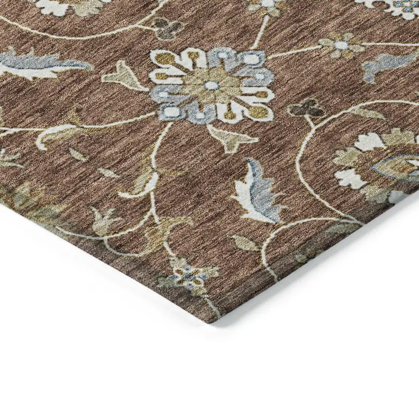 Brown Ivory And Gray Moroccan Washable Indoor Outdoor Area Rug Photo 4