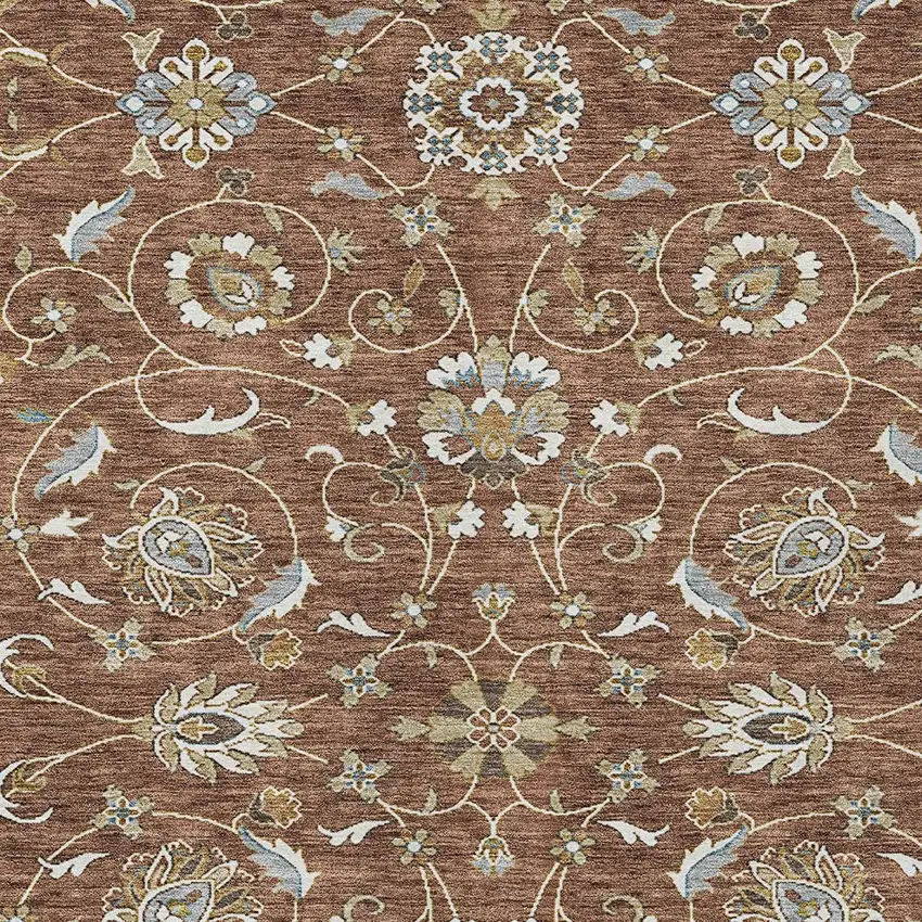 Brown Ivory And Gray Moroccan Washable Indoor Outdoor Area Rug Photo 5