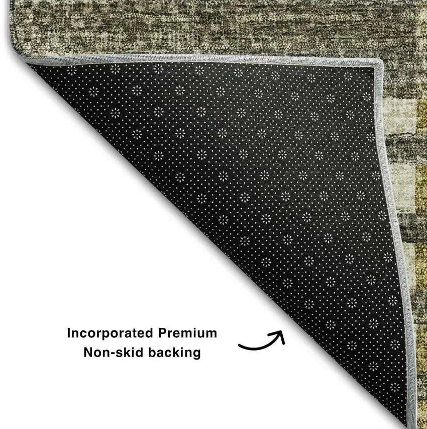 Brown Ivory And Gray Striped Washable Area Rug With UV Protection Photo 6