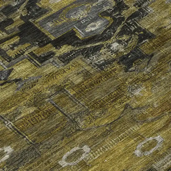 Brown Ivory And Gray Tribal Washable Indoor Outdoor Area Rug Photo 9