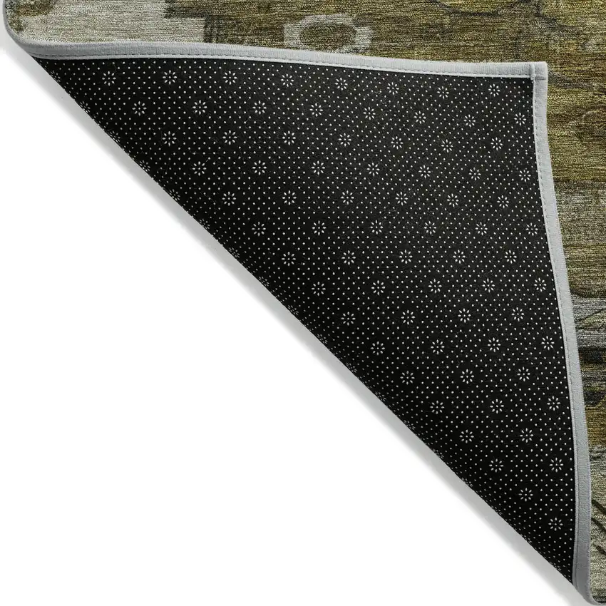 Brown Ivory And Gray Tribal Washable Indoor Outdoor Area Rug Photo 5