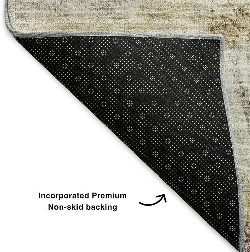 Brown Ivory And Gray Woodland Lodge Washable Area Rug With UV Protection Photo 6