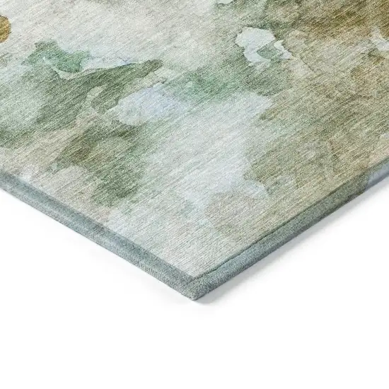 Brown Ivory And Green Owl Washable Indoor Outdoor Area Rug Photo 5