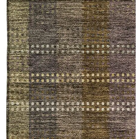 Brown Ivory And Plum Plaid Washable Area Rug With UV Protection Photo 3