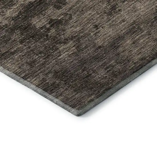 Brown Ivory And Taupe Abstract Washable Area Rug With UV Protection Photo 9