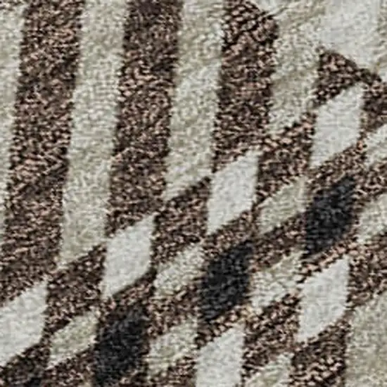 Brown Ivory And Taupe Plaid Washable Area Rug With UV Protection Photo 7
