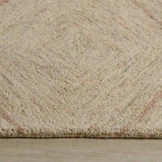 Brown Ivory And White Wool Geometric Hand Tufted Area Rug Photo 7