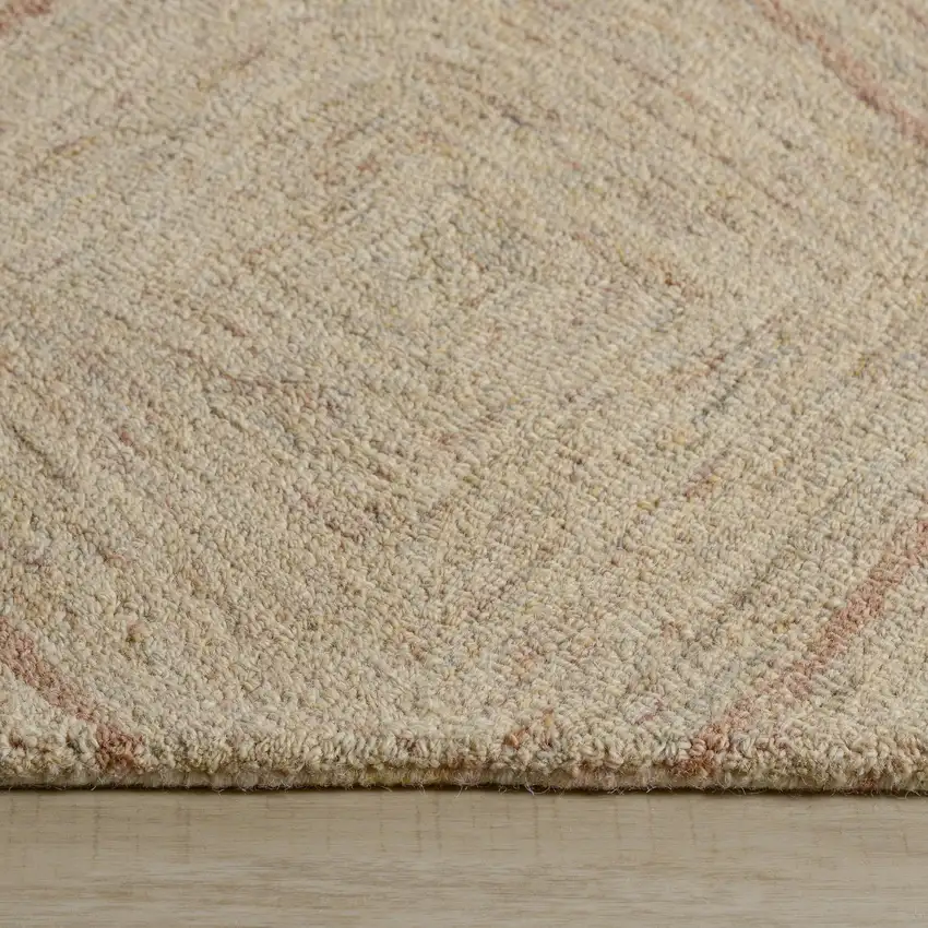 Brown Ivory And White Wool Geometric Hand Tufted Area Rug Photo 7