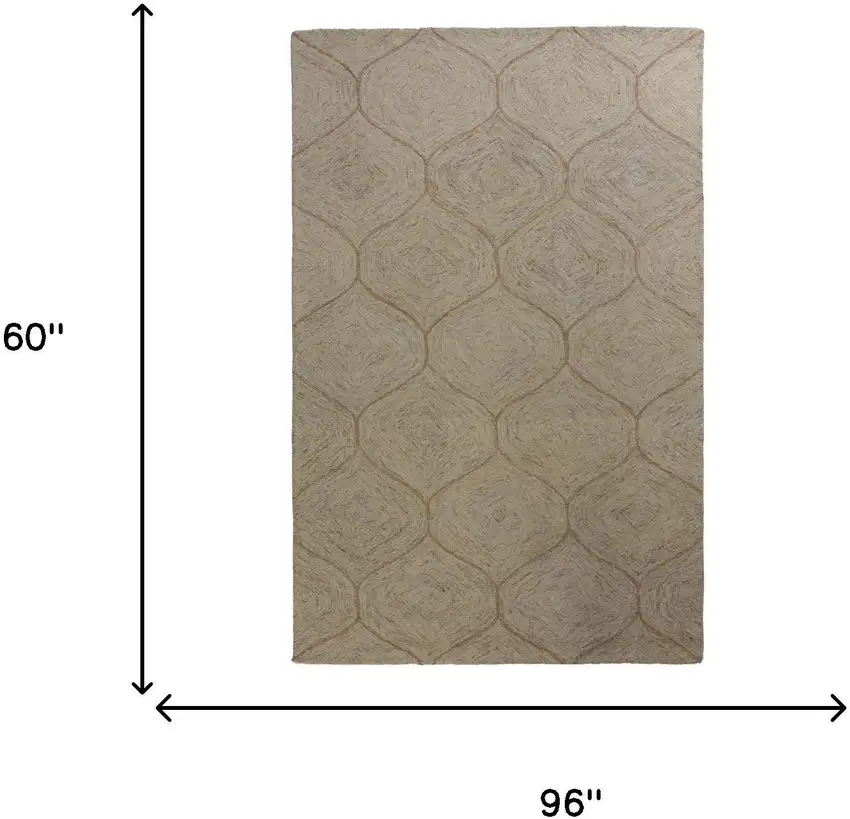 Brown Ivory And White Wool Geometric Hand Tufted Area Rug Photo 8