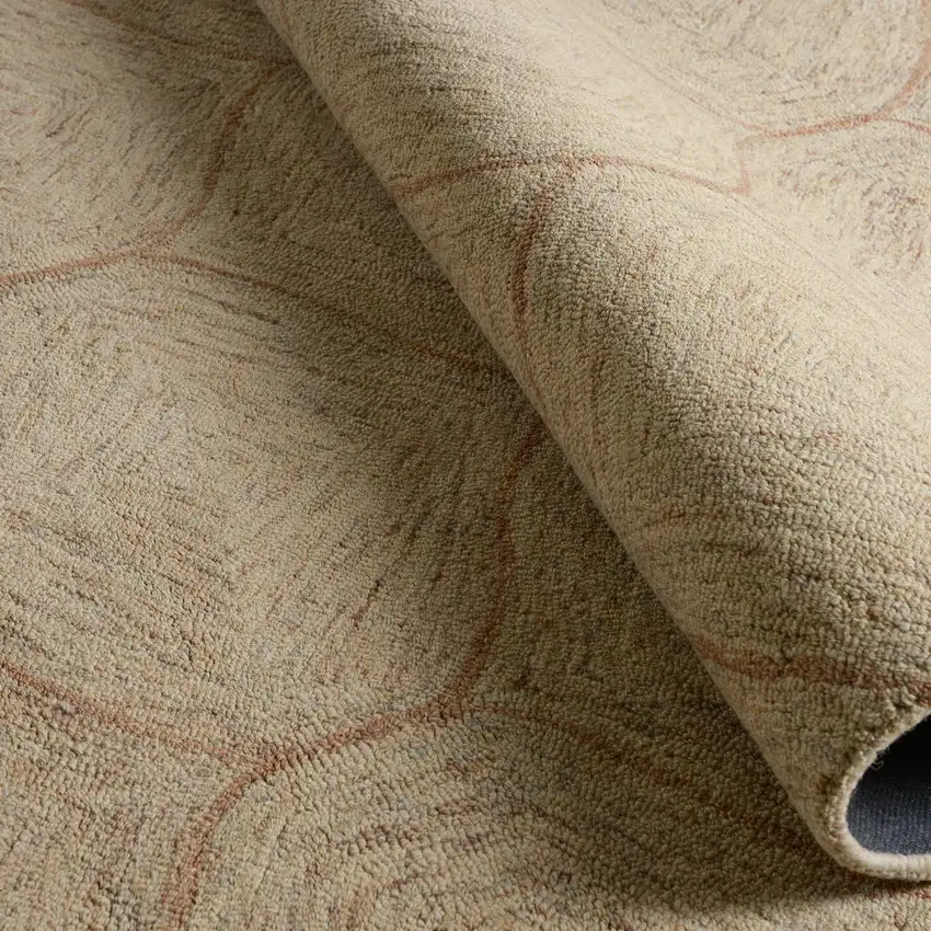 Brown Ivory And White Wool Geometric Hand Tufted Area Rug Photo 6