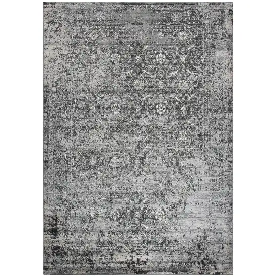 Brown Ivory Black And Light Gray Oriental Area Rug Photo 2