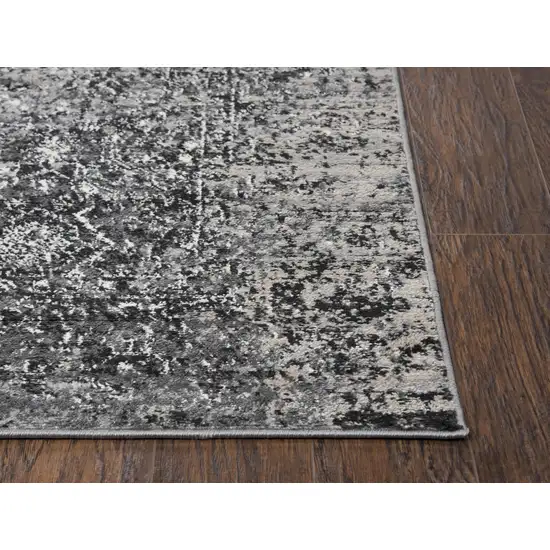 Brown Ivory Black And Light Gray Oriental Area Rug Photo 3