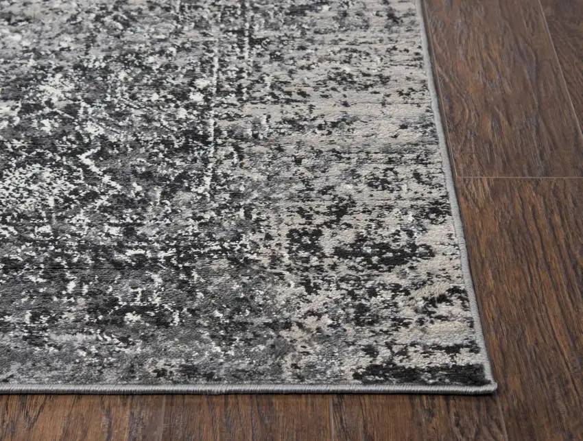 Brown Ivory Black And Light Gray Oriental Area Rug Photo 3
