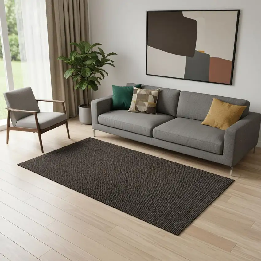 Brown Jute Handmade Area Rug Photo 2