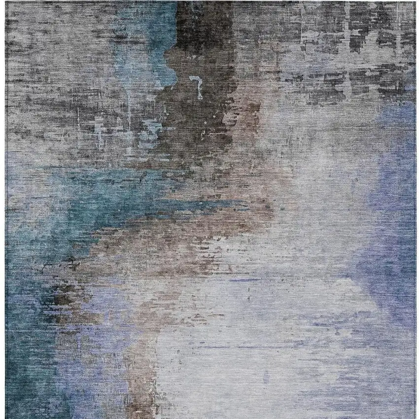 Brown Lavender And Taupe Abstract Washable Indoor Outdoor Area Rug Photo 9