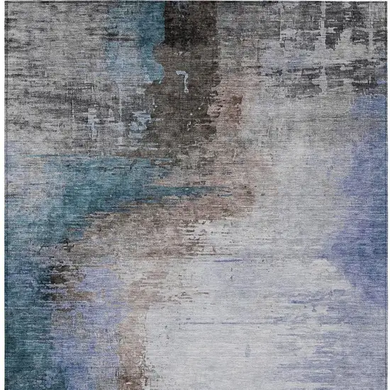 Brown Lavender And Taupe Abstract Washable Indoor Outdoor Area Rug Photo 4