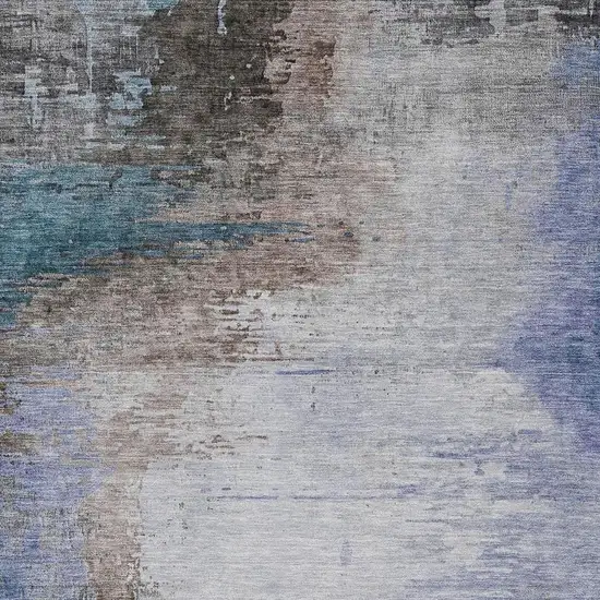 Brown Lavender And Taupe Abstract Washable Indoor Outdoor Area Rug Photo 3
