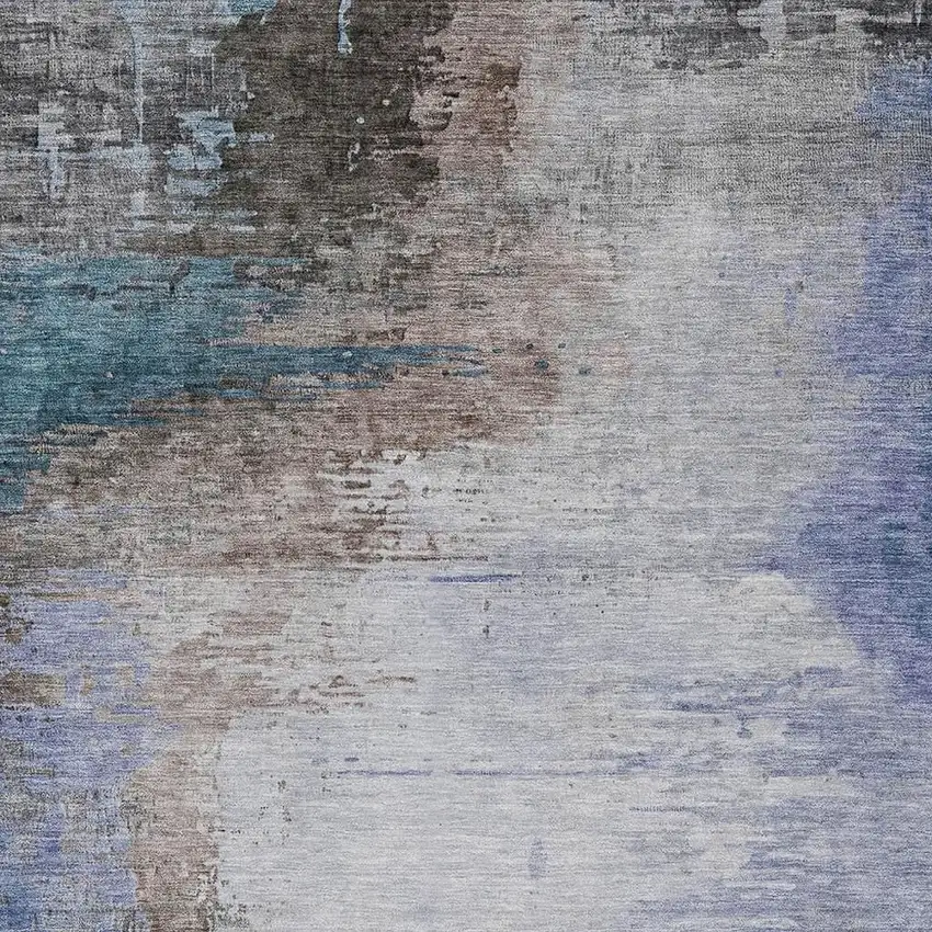 Brown Lavender And Taupe Abstract Washable Indoor Outdoor Area Rug Photo 3