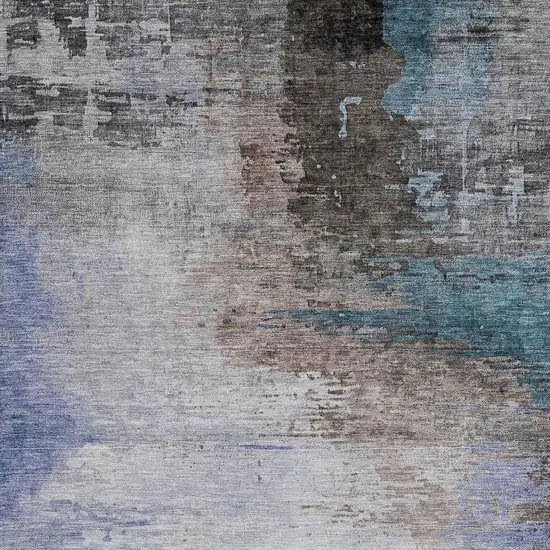 Brown Lavender And Taupe Abstract Washable Indoor Outdoor Area Rug Photo 3