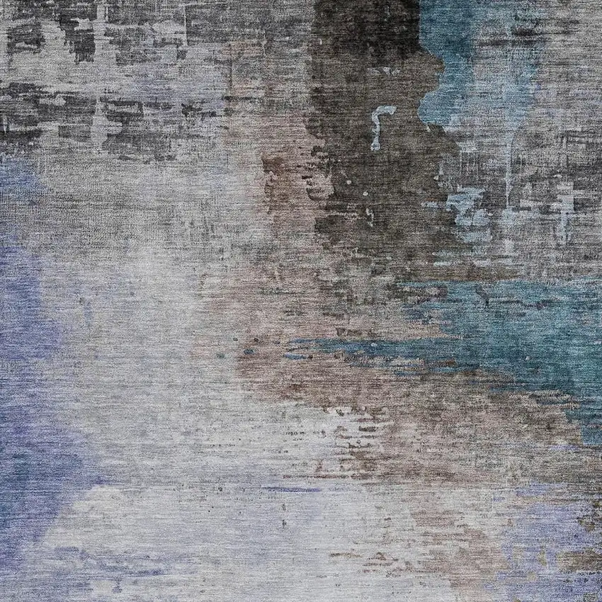 Brown Lavender And Taupe Abstract Washable Indoor Outdoor Area Rug Photo 3