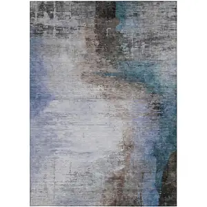 Photo of Brown Lavender And Taupe Abstract Washable Indoor Outdoor Area Rug