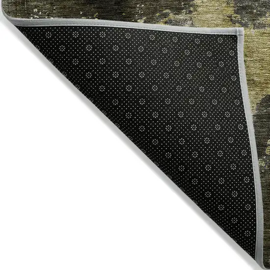 Brown Light Gray And Black Abstract Washable Indoor Outdoor Area Rug Photo 3