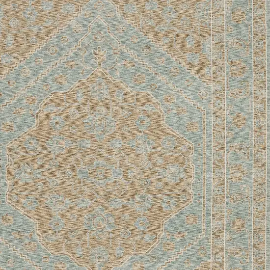 Brown Medallion Area Rug With Fringe Photo 5