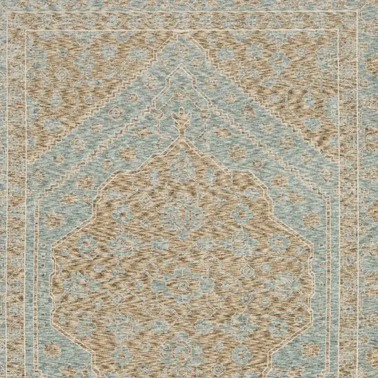 Brown Medallion Area Rug With Fringe Photo 5
